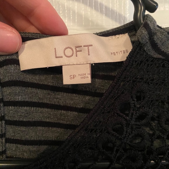 LOFT black and grey striped dress - Picture 3 of 3